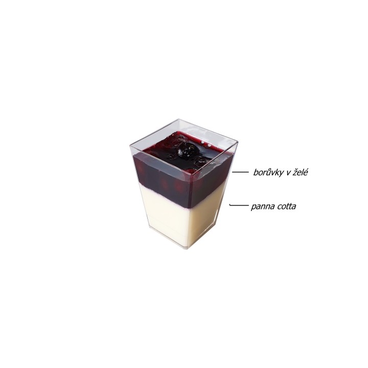 Dezert panna cotta borůvka