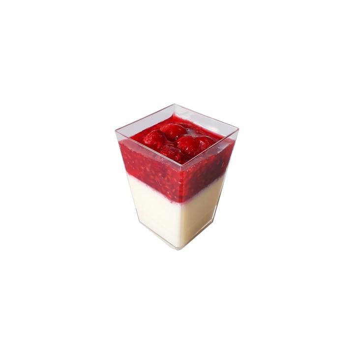 Dezert panna cotta s malinami
