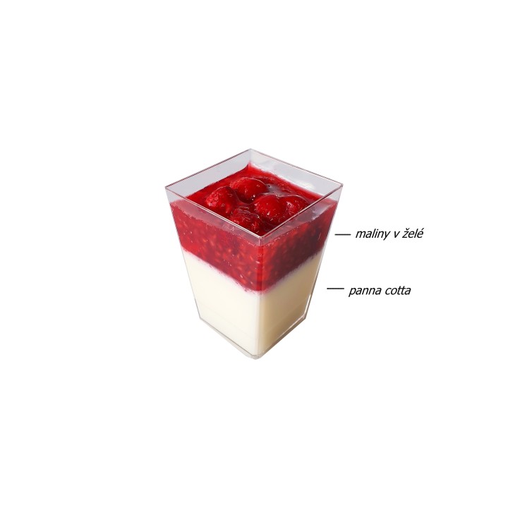 Dezert panna cotta s malinami