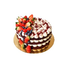 Red velvet s ovocem
